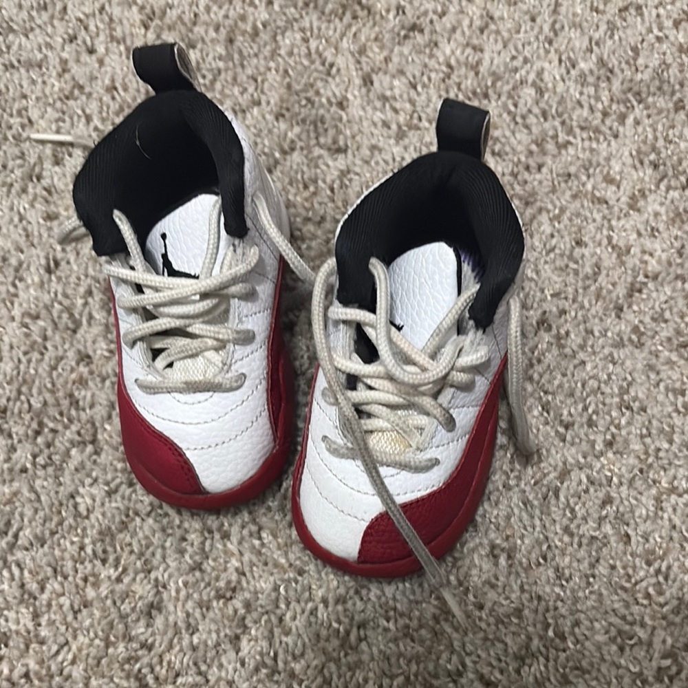 Jordan Red and White High-Top Sneakers